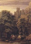 William Turner of Oxford A Scene in the vicinity of a Baronial Residence in the reign of Stephen (mk47) oil on canvas